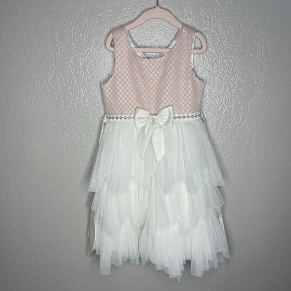 American Princess Girls Dress Size 7 Tiered Tulle Party Formal Wedding Birthday - Picture 6 of 8